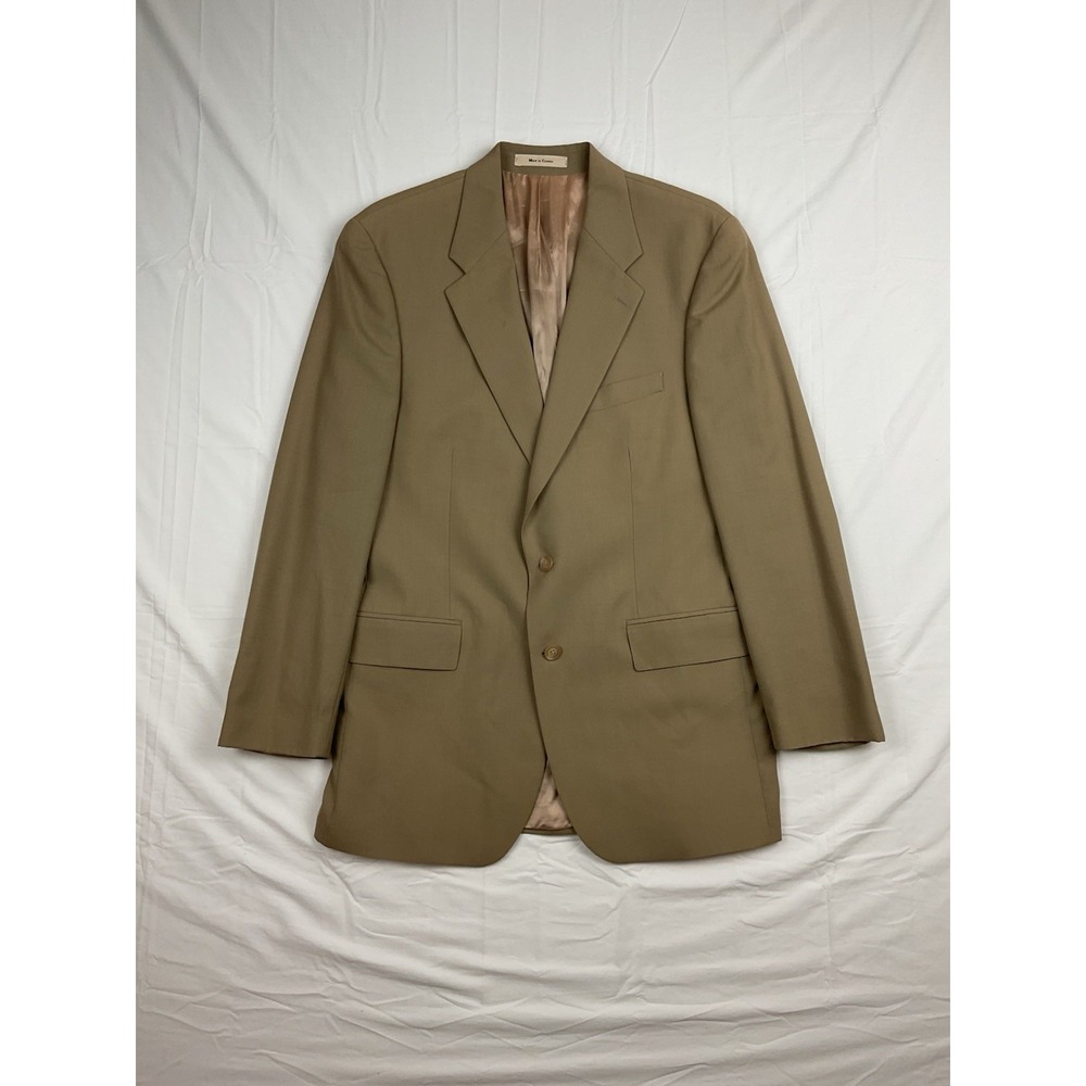 Vintage‎ Chaps Ralph Lauren Wool Blazer Tan Sport Coat Classic Fit Pure Wool